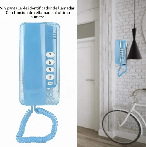 Vista 2 de Mini teléfono de pared, teléfono fijo retro para montar en la pared con función de flash y función de silencio de llamada, interfaz RJ45 alimentada