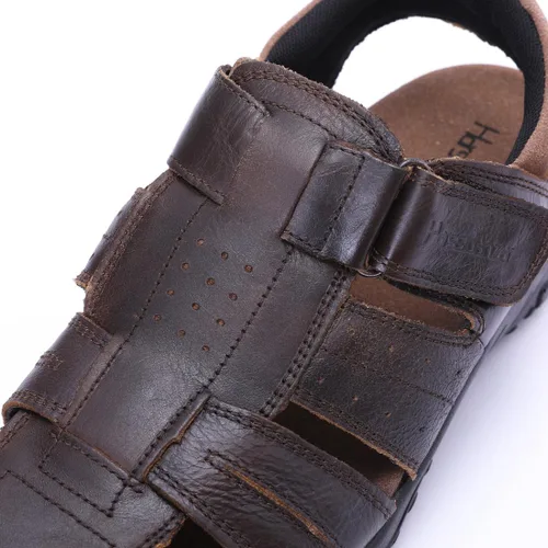 Vista 4 de Harssidanzar Sandalias de pescador de cuero para hombre Sandalias de dedo cerrado para hombres KM226US