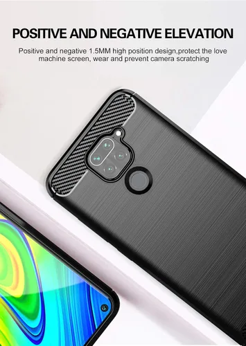 Vista 6 de Asuwish Funda de teléfono para Xiaomi Redmi Note 9 / Redmi 10X 4G con protector de pantalla de vidrio templado y accesorios para celda, silicona TPU