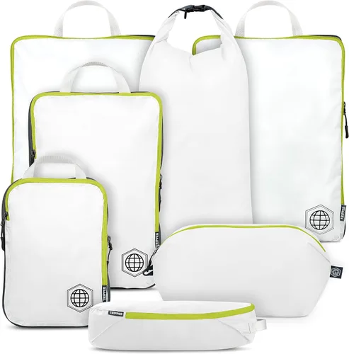 Vista 14 de TRIPPED Travel Gear Juego de 7 cubos de embalaje de compresión grandes para Negro