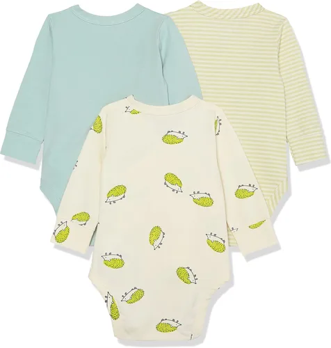 Vista 2 de Tienda Essentials Unisex Babies' Cotton Long-Sleeve Side Snap Bodysuit (Previously Tienda Aware), Pack of 3