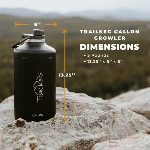 Vista 7 de TrailKeg Botella de agua deportiva, 128 onzas, un galón, acero inoxidable aislado al vacío, doble pared, caliente durante 12 horas, fría durante 48