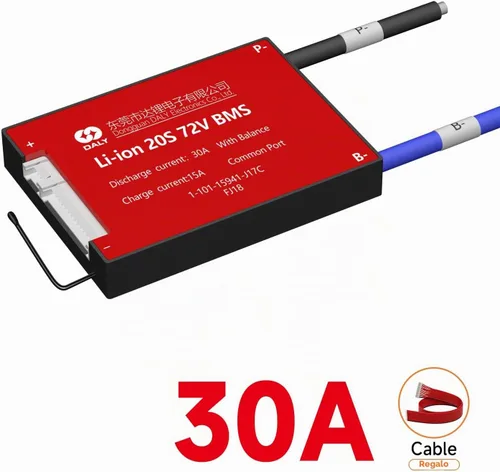 Vista 2 de DALY BMS 72V Li-ion 20S 30A Tablero de protección con cable de equilibrio de puerto común para panel solar autoconstruido, sistema de suministro