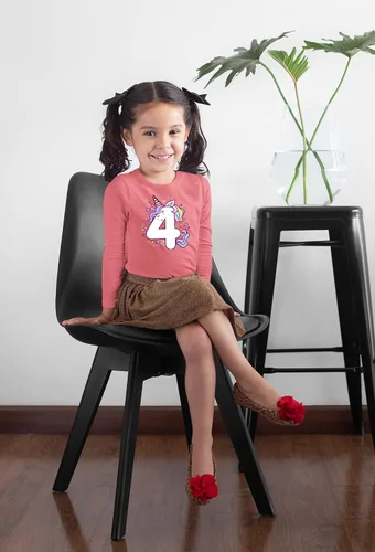 Vista 8 de Camisetas de unicornio para 4º cumpleaños para niñas pequeñas, camiseta de 4 años y cuarto