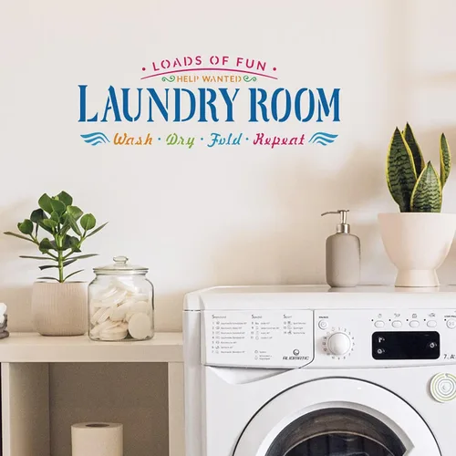 Vista 4 de FINGERINSPIRE 12 plantillas de lavandería de plástico para baño, reglas de dibujo, juegos de pintura, plantillas de palabras para lavandería