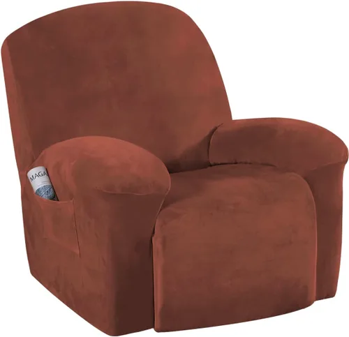 Vista 25 de H.VERSAILTEX Fundas elásticas para sillón reclinable, Funda para silla reclinable, Funda para sofá, 1 pieza, moderna, de terciopelo, elegante