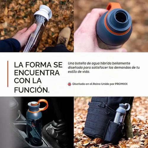 Vista 4 de PROMIXX FORM - Botella mezcladora de proteínas, una alta calidad para infusiones e hidratación, botella de gimnasio duradera, tapa a prueba