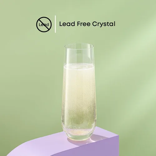 Vista 6 de JoyJolt Milo Copas de Champán Sin Tallo Juego de 8 Copas de Cristal. Flauta de Vino Prosecco de 9.5oz, Copas de Mimosa, Juego de Copas de Cóctel