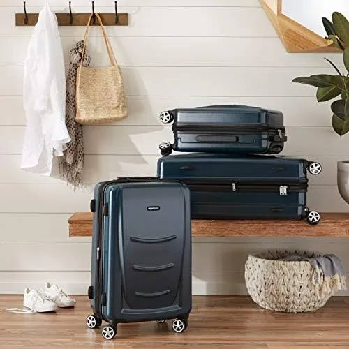 Vista 8 de Tienda Basics Maleta giratoria rígida con ruedas, Azul marino, 26.7 pulgadas