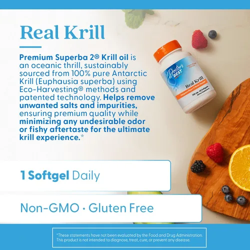 Vista 5 de Doctor's Best Aceite de Krill Real de 350 mg Suplemento para hombres y mujeres – Aceite de krill antártico con ácidos grasos Omega 3 y astaxantina