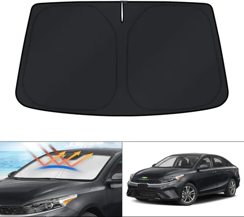 Vista 129 de KUST - Parasol plegable para parabrisas para BMW X1 E84, accesorios 2011 2012 2013 2014 2015, protector de visera de sol ajustable que bloquea
