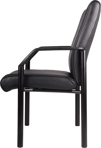 Vista 6 de Boss Office Products B689 Silla de invitados LeatherPlus con respaldo medio en negro, 250 libras