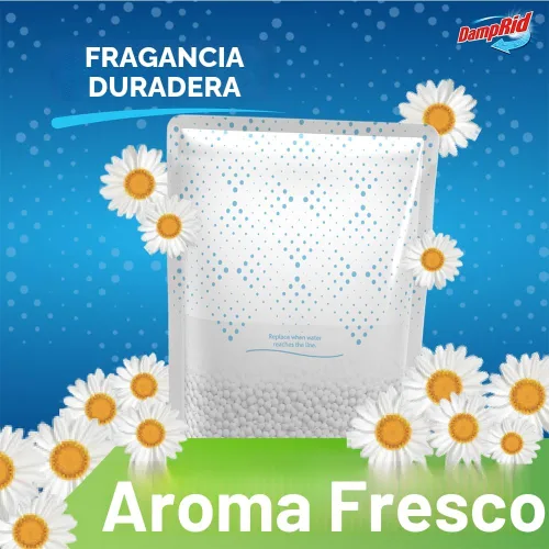 Vista 7 de DampRid Bolsas de absorción de humedad de uso único con aroma fresco, paquete de 6