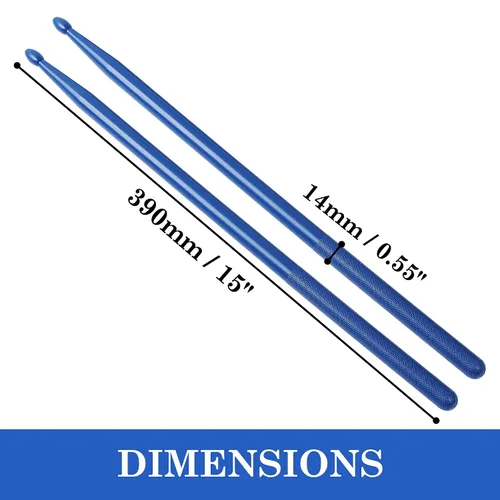 Vista 4 de uxcell Baquetas 5A, 1 par de baquetas de plástico para ejercicio, bastones ligeros para batería, accesorios duraderos de percusión para instrumentos