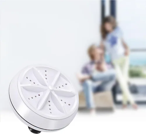 Vista 8 de 1 Unidades USB portátil mini lavadora de lavandería máquina de limpieza de turbina de alta frecuencia para ropa de viaje diseño ligero para fácil