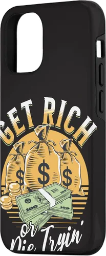 Vista 2 de Funda de dinero millonario para iPhone 12/12 Pro Get Rich or Die Trying Cash Hustle