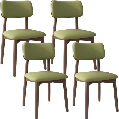 Vista 64 de YVYKFZD Solid Wood Dining Chairs, Kitchen Chairs Set with Curved Backrest, Leather Upholstered Dining Room Chair, Armless Living Room Chair, for