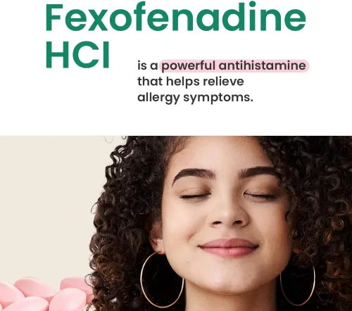 Vista 5 de C'rcle Fexofenadine - Tabletas para aliviar la alergia de 24 horas de 180 mg – Antihistamínico clorhidrato de fexofenadina 180 mg para adultos