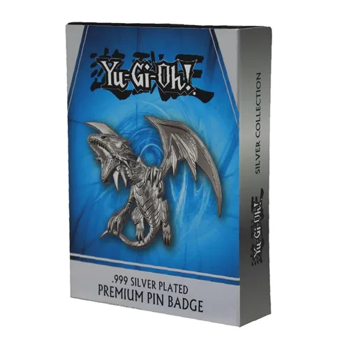 Vista 3 de Yu-Gi-Oh! Insignia de pin chapada en plata .999 de edición limitada Dragón blanco de ojos azules