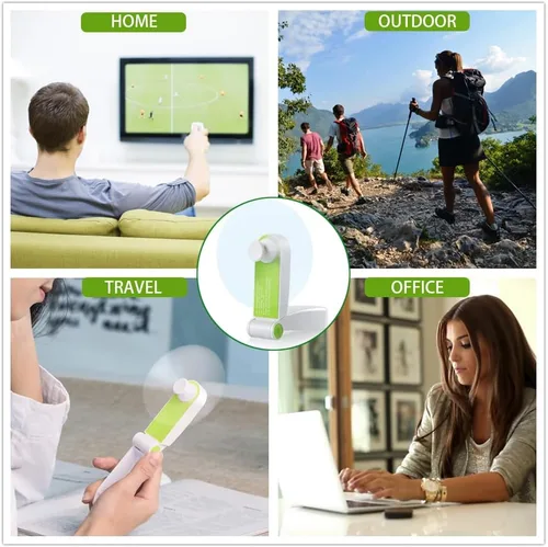 Vista 3 de Ventilador de mano personal, mini ventilador de bolsillo portátil, pequeño y ligero recargable por USB para deportes en casa, viajes al aire libre
