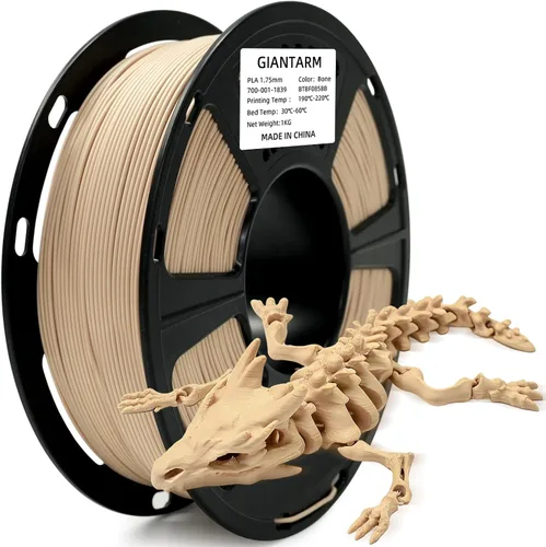 Vista 42 de GIANTARM Filamento de ácido poliláctico (PLA), filamento beige para impresora 3D, carrete de 2.2 libras, precisión de dimensión de 0.069 in +