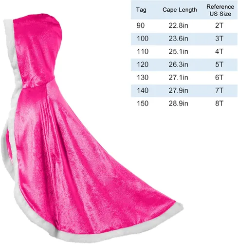 Vista 3 de OPBIN - Disfraz de princesa de piel con capucha para niñas Navidad Halloween cumpleaños juego de rol cosplay