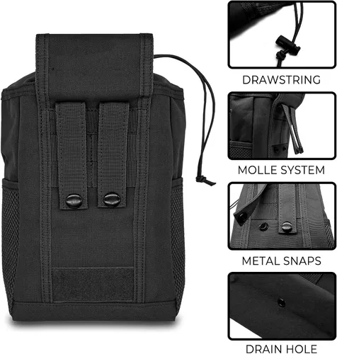 Vista 3 de Molle Bolsa de volcado, Bolsa de carga plegable con cordón, Bolsa de munición para cinturón de utilidad militar