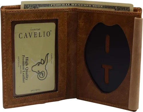 Vista 10 de Marshal - Cartera de piel auténtica RFID delgada y plegable para tarjetas de identificación Negro