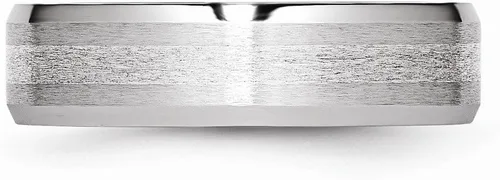 Vista 3 de Anillo de plata de ley 925 con incrustaciones de cobalto macizo, borde biselado de 0.236in, acabado mate cepillado