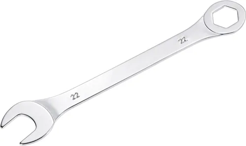 Vista 22 de uxcell Llave de combinación delgada con extremo de 6 puntos compensado y extremo abierto angular, chapado en espejo cromo métrico de acero de alto