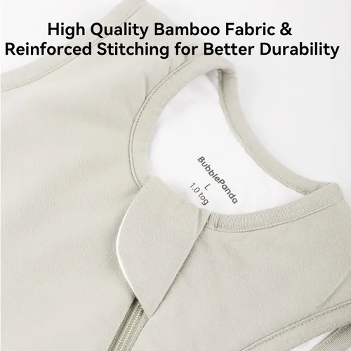 Vista 5 de BubblePanda - Saco de dormir de bambú de rayón para bebé de 0 a 6 meses, 1.0 tog, manta portátil ultra suave para bebé de 0 a 3 meses, saco