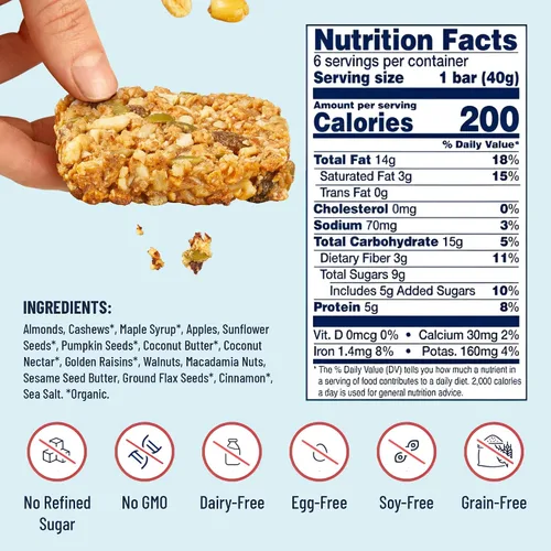 Vista 2 de The YES Bar Barra de manzana y canela crujiente – Proteína a base de plantas, barra de aperitivo decadente – Vegana, paleo, sin gluten, sin lácteos