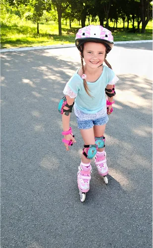 Vista 5 de LOL Surprise Signature Series - Rodilleras protectoras y coderas para bicicleta de niños, para mayores de 3 años, color rosa