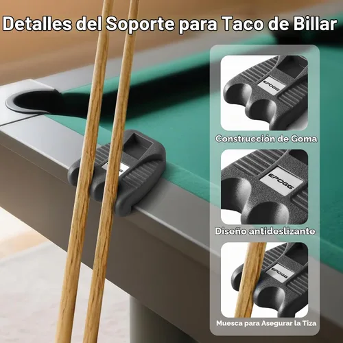 Vista 2 de Cue Rest - Estante portátil para tacos de billar con peso con soporte para tiza (2 agujeros)