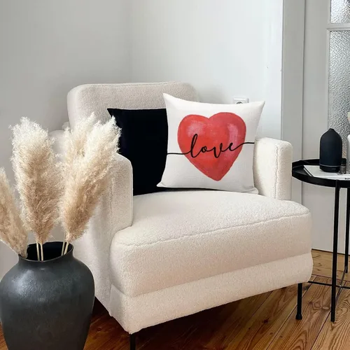 Vista 7 de Fundas de almohada de San Valentín para decoración del hogar, Día de San Valentín, funda de almohada con cremallera, funda de cojín de 18 x 18