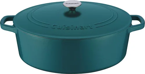 Vista 7 de Cuisinart Freidora de pollo de hierro fundido de 12 pulgadas con tapa, capacidad de 4.5 cuartos de galón, interior esmaltado de porcelana, apta