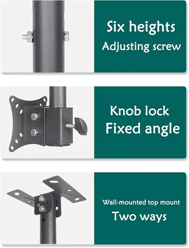 Vista 6 de TV Stand tv Wall Mount Adjustable Ceiling TV Mount Bracket, Fits Most 12-32 Inch LED Screen Display, Can Tilt / 360°Swivel, with Loading 99