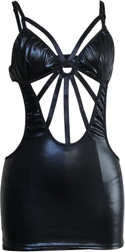 Vista 7 de Lencería sexy para mujer, para sexo, juego travieso, camisola de cuero, babydoll de peluche, traje de dormir sexy, mini vestido de pijama