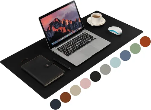 Vista 13 de Wolaile Tapete Secante de Escritorio de Cuero Sintético, Impermeable Antideslizante Tapete de Escritorio para Escribir para Niños, 36x17 pulgadas