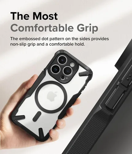 Vista 8 de Ringke Fusion-X - Funda para iPhone 15 Pro [compatible con MagSafe] Funda protectora resistente a prueba de golpes, color negro mate magnético