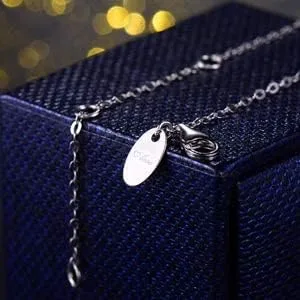 Vista 5 de ELDA & CO. Regalos de cumpleaños, collar infinito de plata de ley 925 con piedras natales de octubre y noviembre, turmalina rosa, citrino, regalos