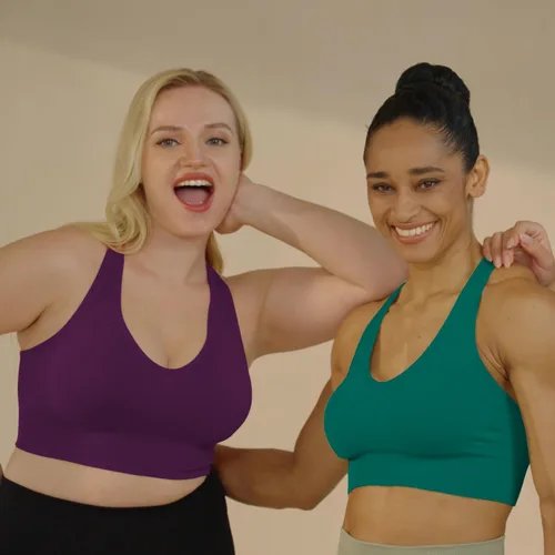Vista 2 de Evercute - Brasier deportivo para mujer, con relleno, tirantes cruzados y sin costuras, brasier de soporte medio para alto impacto, ideal para yoga