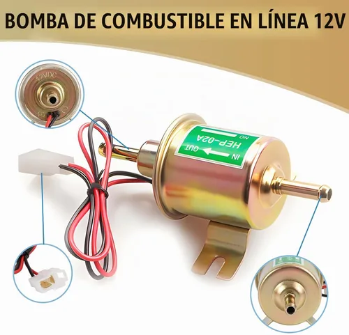 Vista 6 de 1 bomba de combustible automotriz, bomba de transferencia de suministro de combustible de pistón de baja presión de 12 V, piezas de repuesto