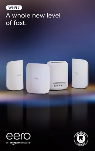 Vista 10 de Router wifi Amazon eero Max 7 con 1 mes gratis de eero Plus (renovación automática): Admite planes de internet de hasta 10 Gbps, cobertura de hasta