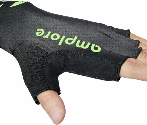 Vista 3 de Amplore Guantes de ciclismo de medio dedo, guantes de bicicleta de carreras, BMX, guantes de verano para mujer y hombre, guantes de bicicleta