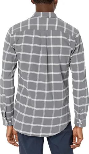Vista 4 de Camisa Tienda Essentials de tela oxford, de manga larga, ajuste regular, con bolsillo, para hombre