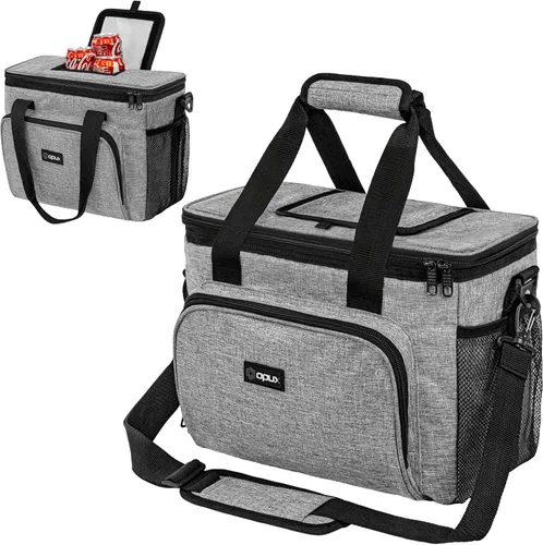 Vista 19 de OPUX Bolsa de enfriador suave, bolsa de almuerzo plegable aislada para hombres, trabajo, camping, playa, viaje, portátil, de lado suave