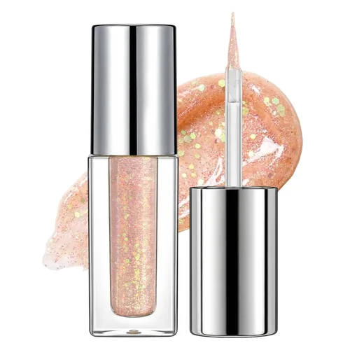 Vista 12 de Erinde Maquillaje delineador de ojos con purpurina líquida, delineador de ojos metálico brillante, resistente al agua, brillo debajo de la sombra