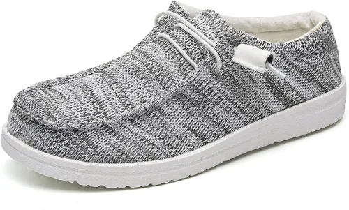 Vista 2 de Betrue Zapatos náuticos ligeros para mujer, mocasines casuales para mujer, zapatos de cubierta para mujer, zapatos de lona transpirables para mujer