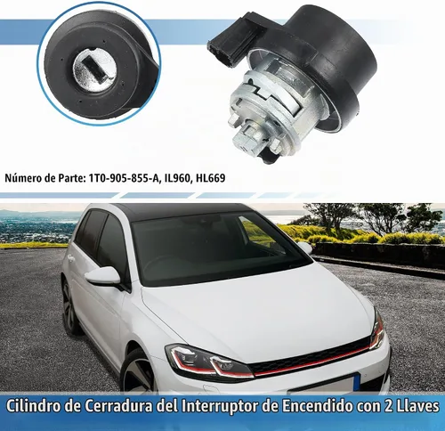 Vista 2 de X AUTOHAUX Interruptor de encendido Cilindro de bloqueo de dirección W/llave 1T0-905-855-A Interruptor de arranque de encendido para VW Jetta Golf